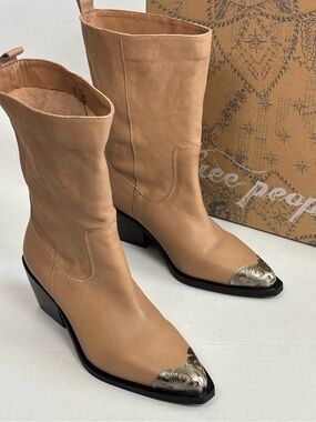 Free People Faster Horses Filigree Boots in Camel Leather Size 7